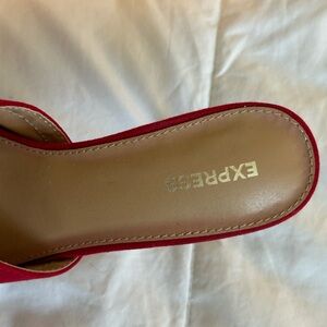 Express Vibrant Red suede kitten heels